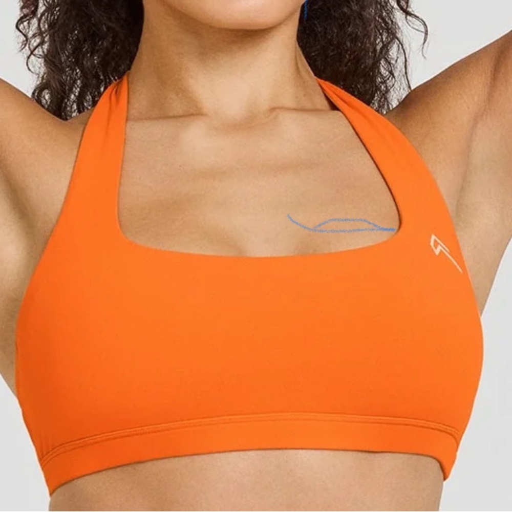 Oner Active Orange Sports Bra Square Neck